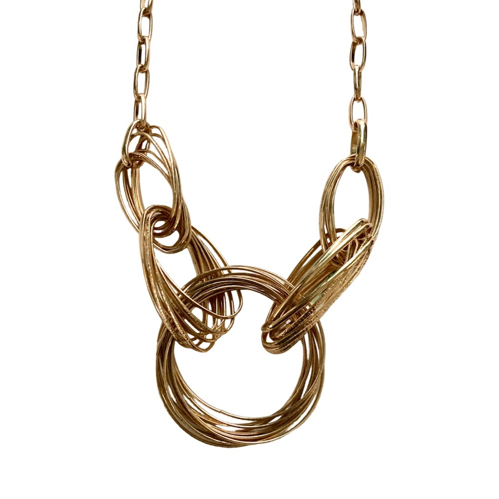 Interlocking Gold Loop Necklace INC 18”